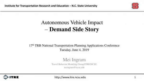 Autonomous Vehicle Impact – Demand Side Story