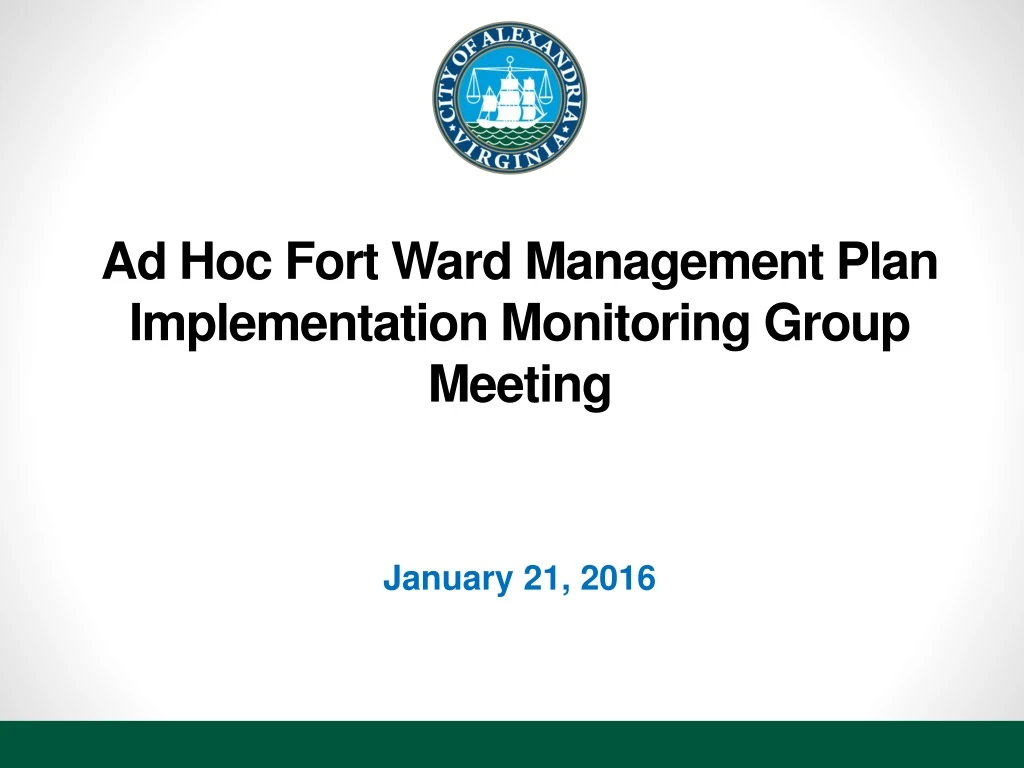 ad hoc fort ward management plan implementation monitoring group meeting