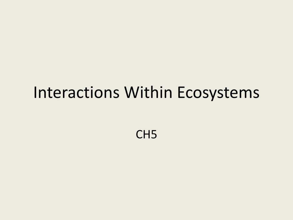 interactions within ecosystems