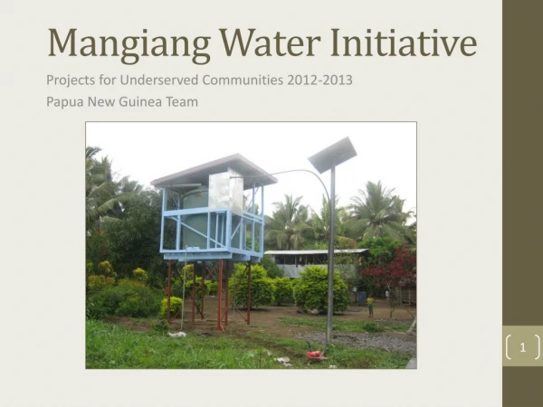 Mangiang Water Initiative