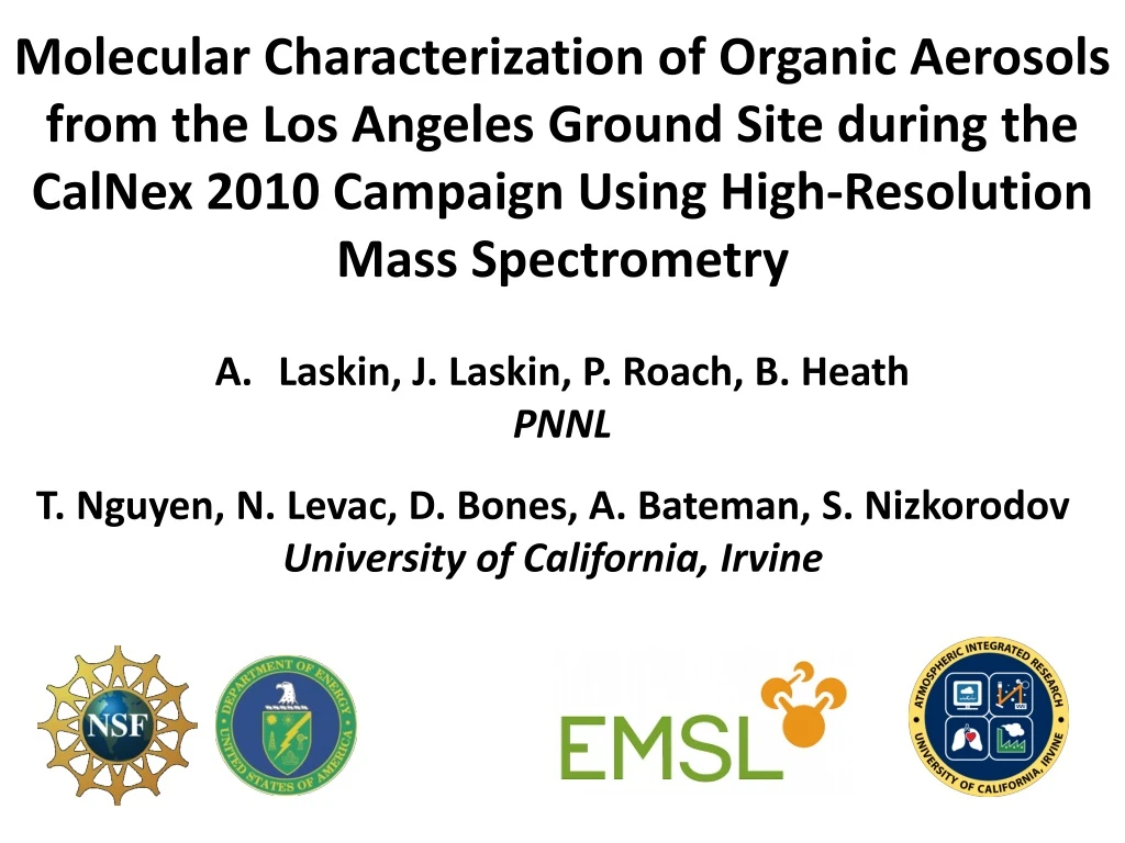 molecular characterization of organic aerosols