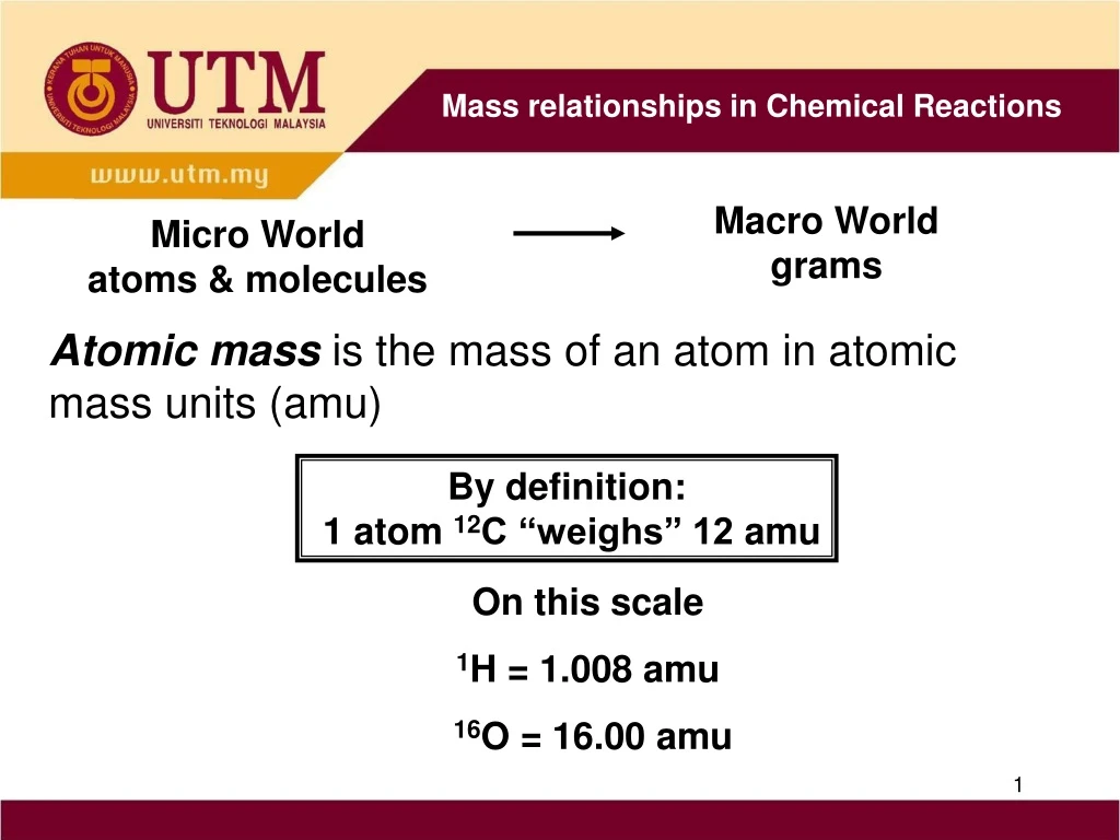 mass relationships in chemical reactions