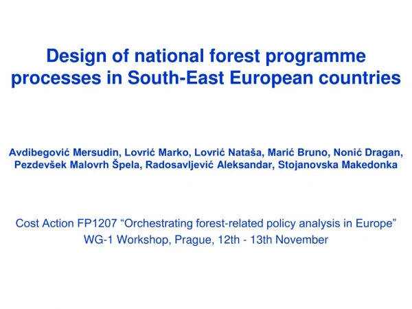 Cost Action FP1207 “Orchestrating forest-related policy analysis in Europe”