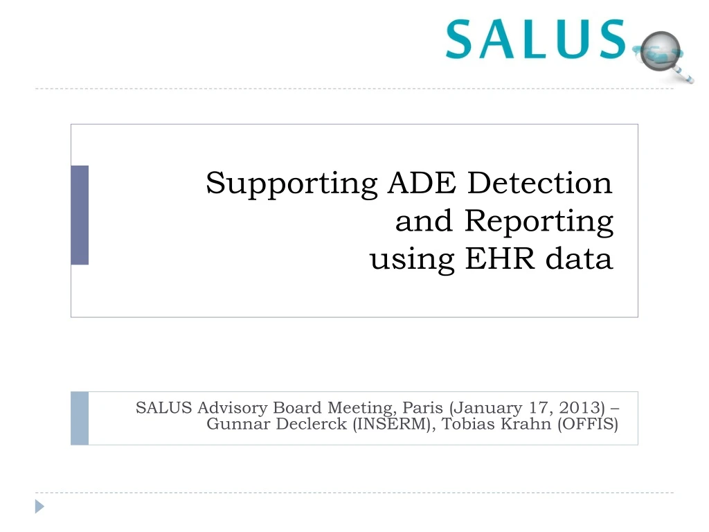 supporting ade detection and reporting using ehr data