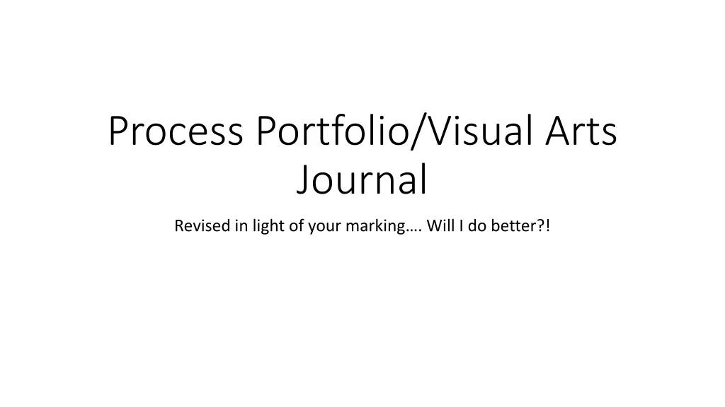 process portfolio visual arts journal