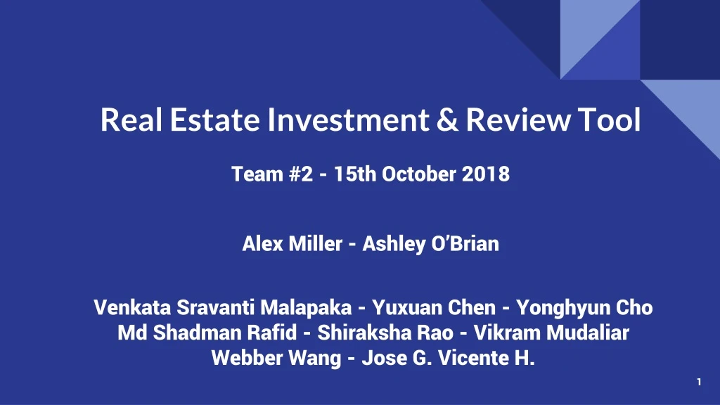 real estate investment review tool