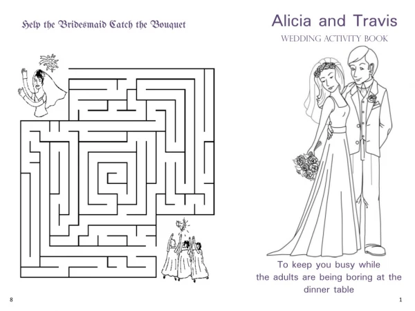 Alicia and Travis Wedding Activity Book