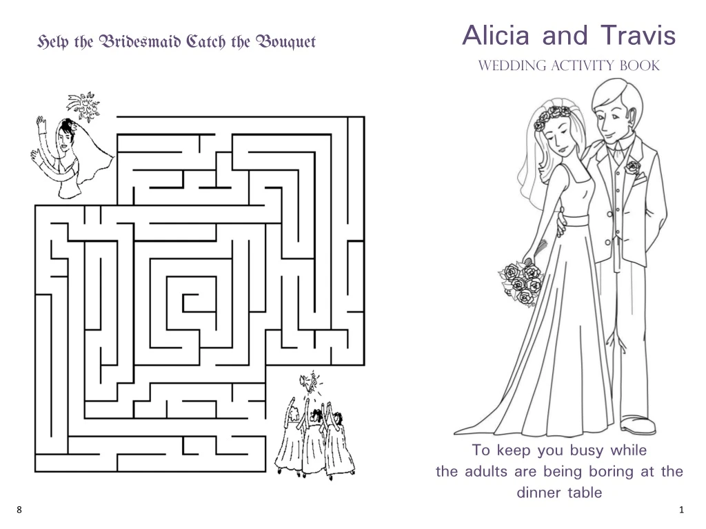 alicia and travis wedding activity book