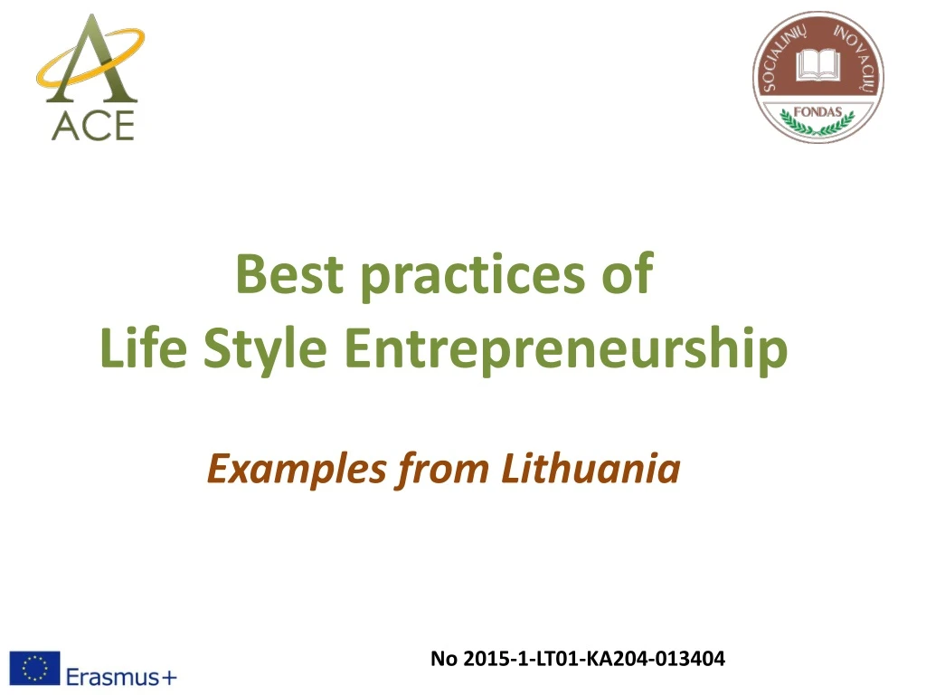 best practices of life style entrepreneurship