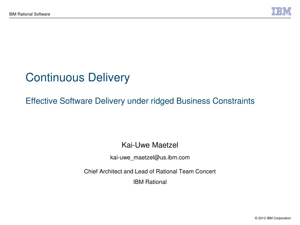 continuous delivery effective software delivery under ridged business constraints