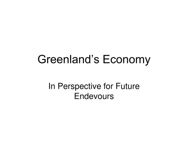 Greenland’s Economy
