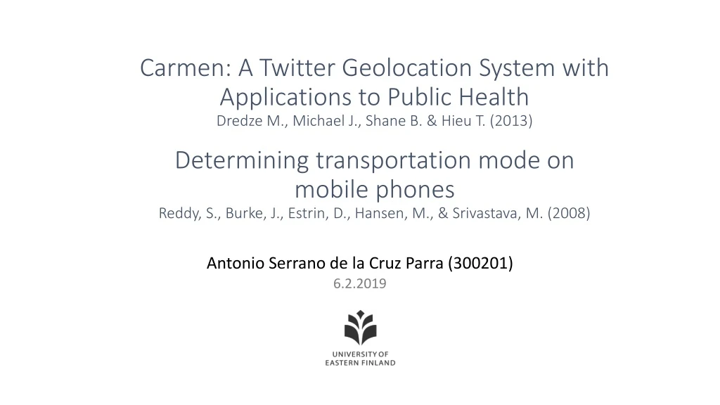 carmen a twitter geolocation system with