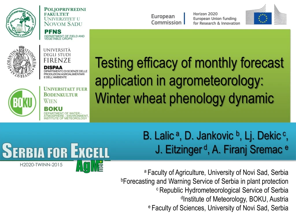 testing efficacy of monthly forecast application