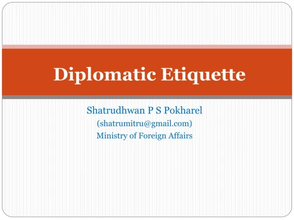 Diplomatic Etiquette