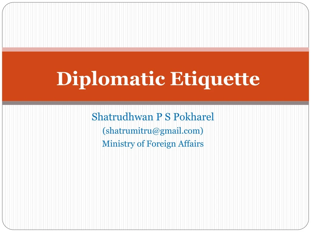 diplomatic etiquette