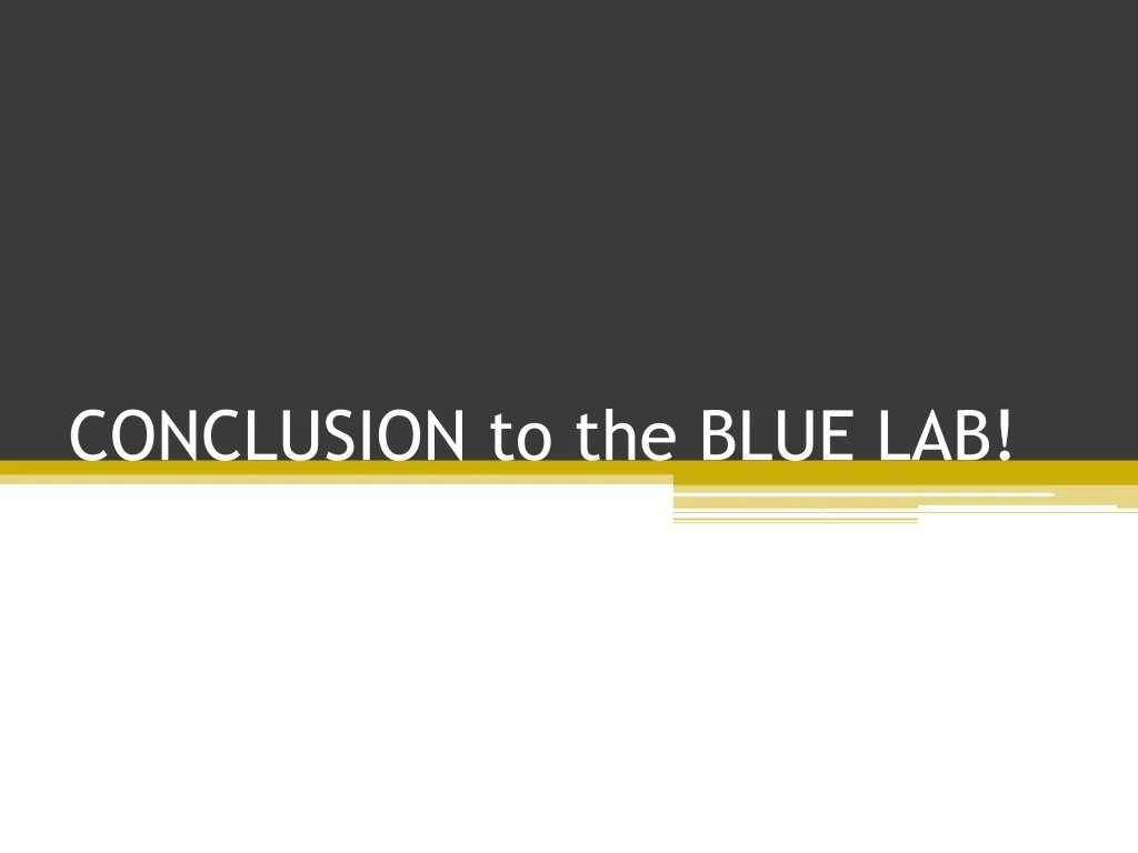 conclusion to the blue lab