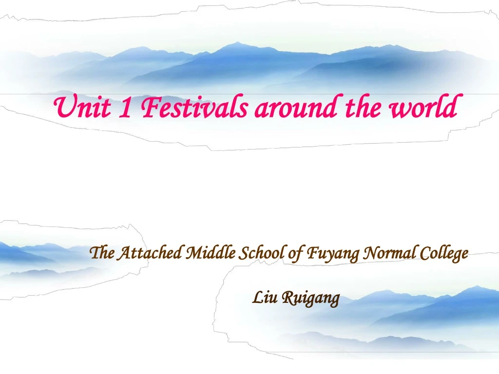 unit 1 festivals around the world