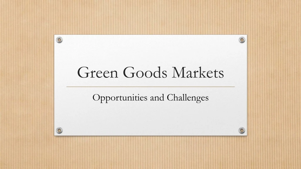 green goods markets