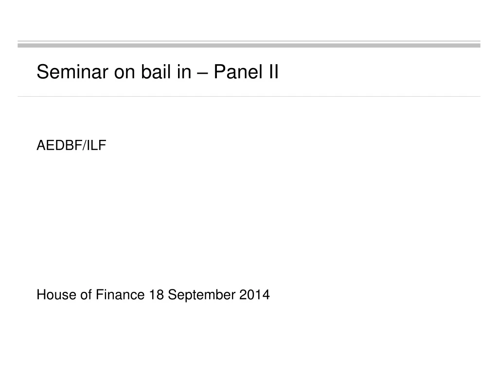 seminar on bail in panel ii