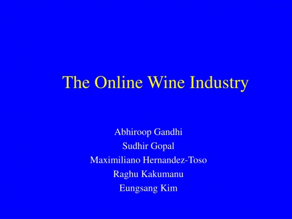 The Online Wine Industry