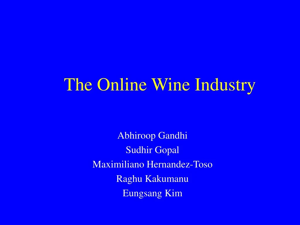 the online wine industry