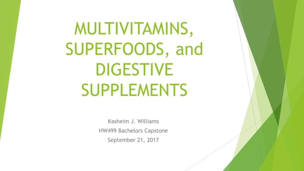 multivitamins superfoods and digestive supplements