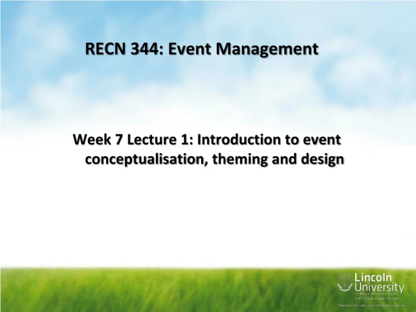 RECN 344: Event Management