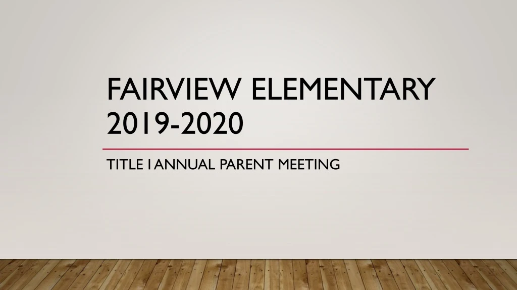 fairview elementary 2019 2020