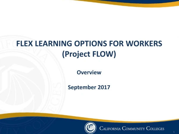FLEX LEARNING OPTIONS FOR WORKERS (Project FLOW) Overview September 2017