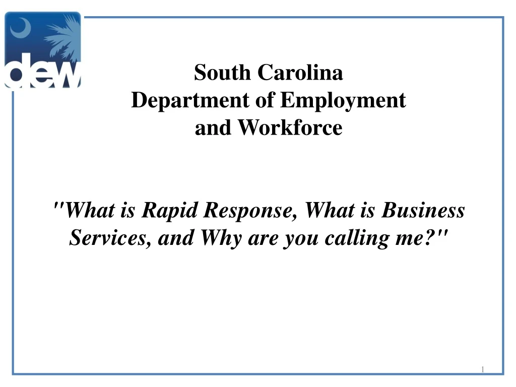 south carolina department of employment and workforce