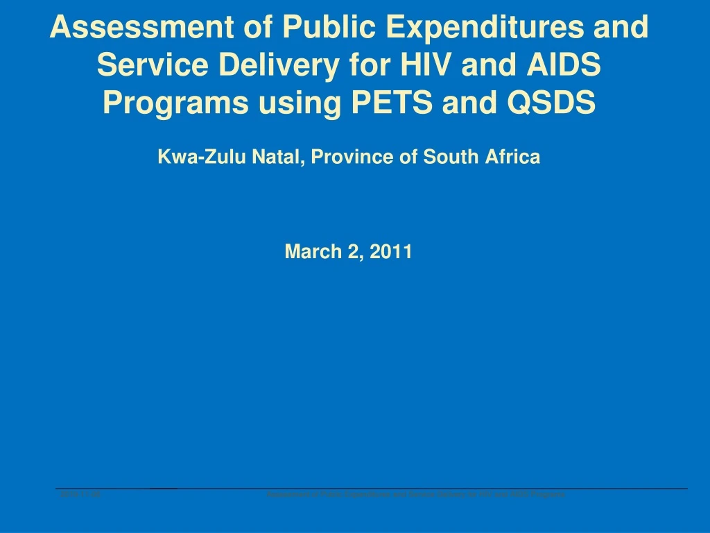 assessment of public expenditures and service