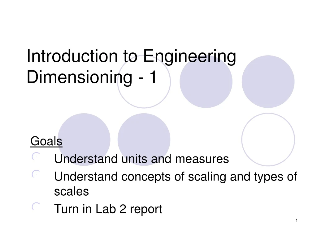 introduction to engineering dimensioning 1