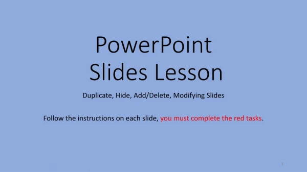 PowerPoint Slides Lesson