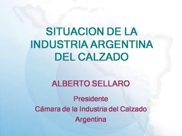SITUACION DE LA INDUSTRIA ARGENTINA DEL CALZADO