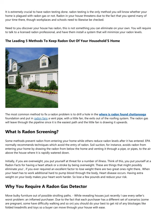 So You Believe Your House Is Radon Complimentary?