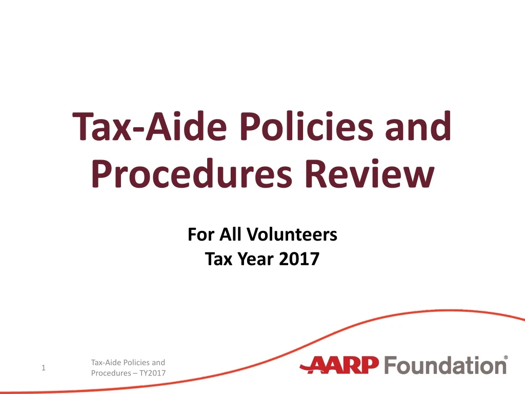tax aide policies and procedures review
