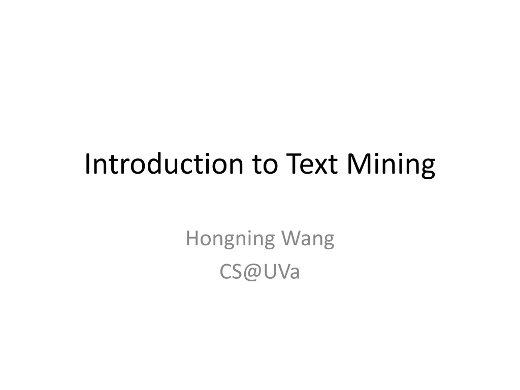 introduction to text mining