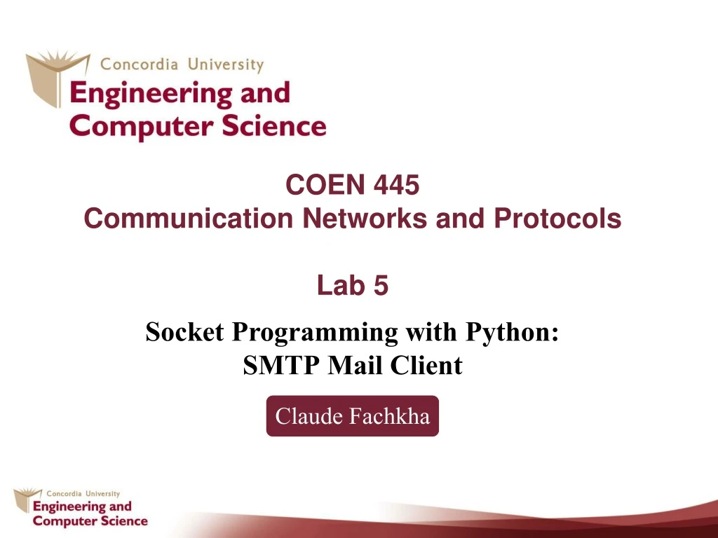 coen 445 communication networks and protocols lab 5