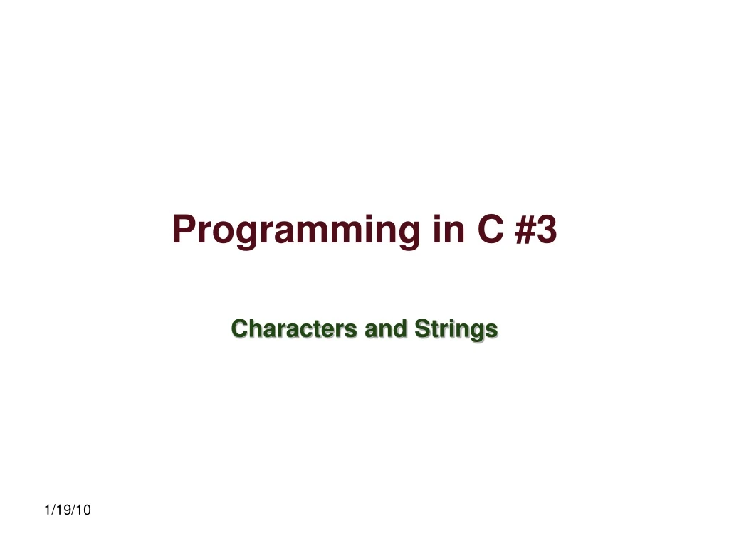 programming in c 3