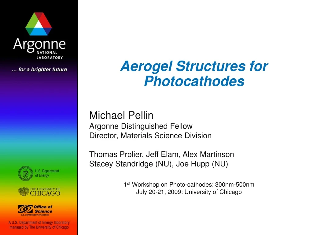 aerogel structures for photocathodes