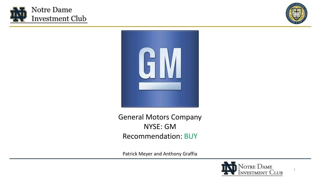 general motors company nyse gm recommendation