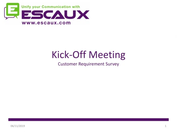 Kick-Off Meeting Customer Requirement Survey