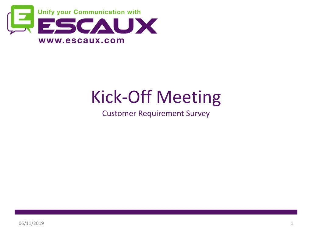 kick off meeting customer requirement survey
