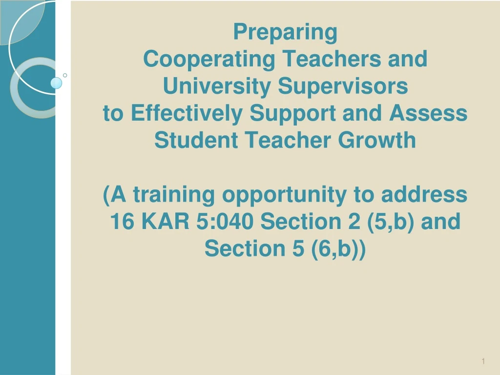 preparing cooperating teachers and university