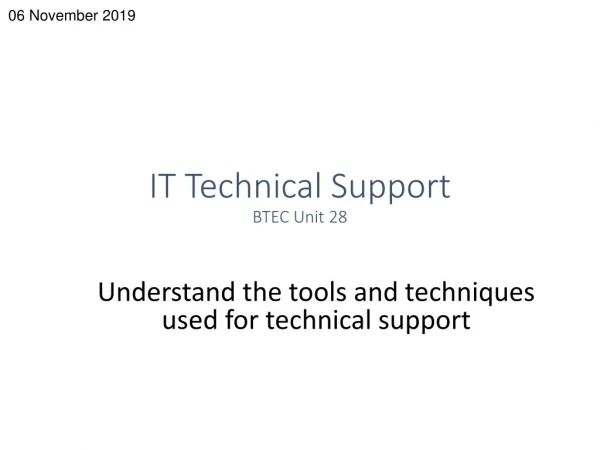 IT Technical Support BTEC Unit 28