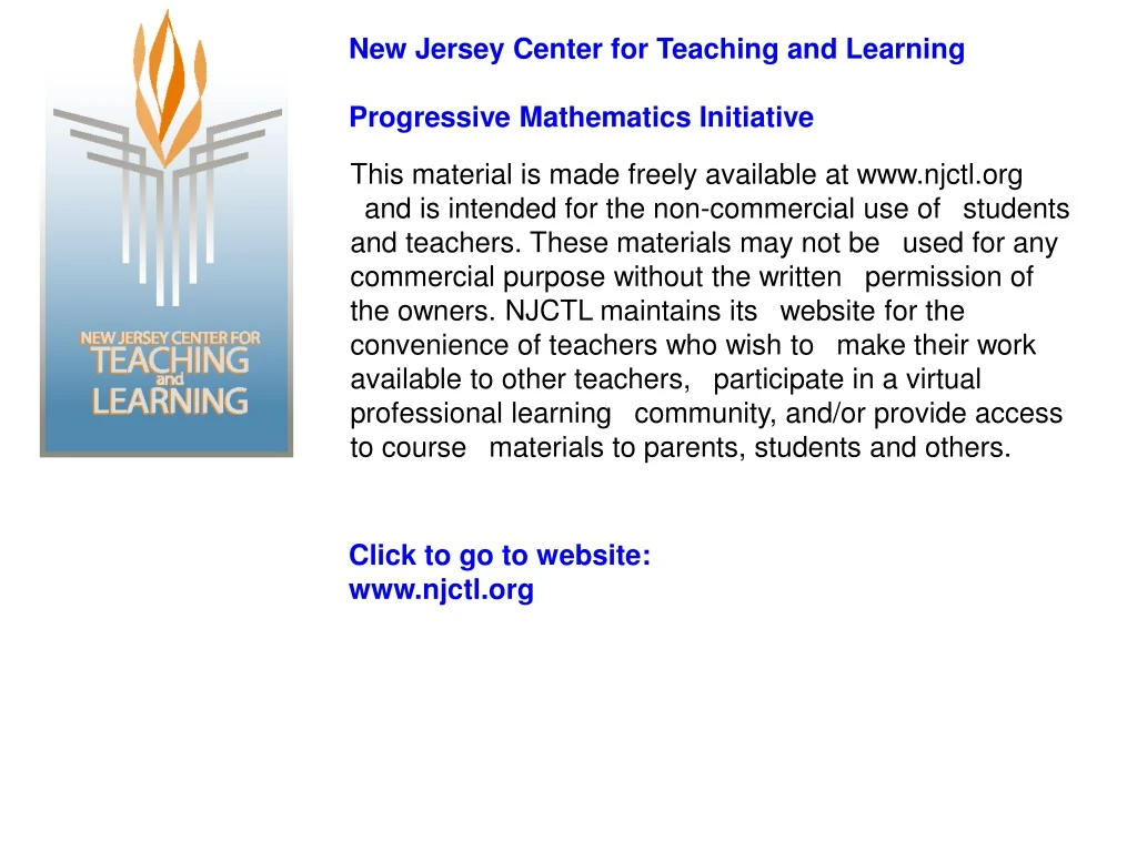 new jersey center for teaching and learning