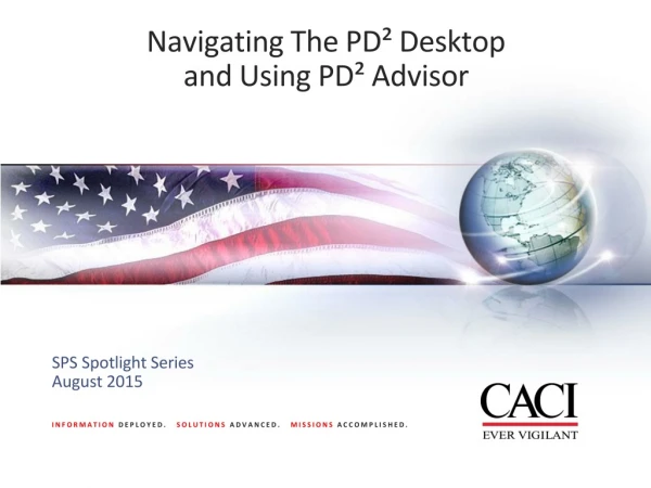 Navigating The PD² Desktop and Using PD² Advisor