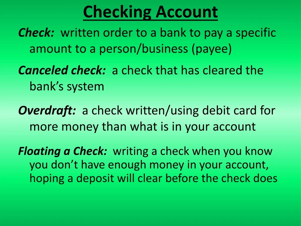 checking account