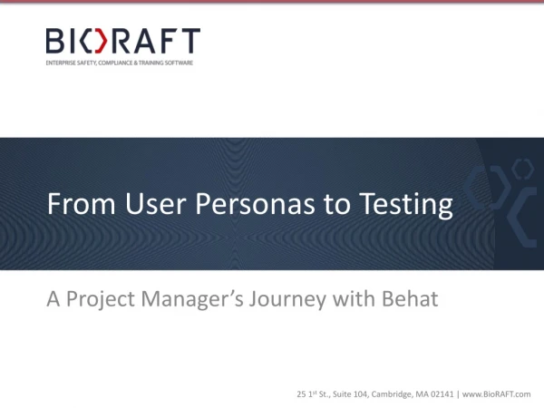 From User Personas to Testing