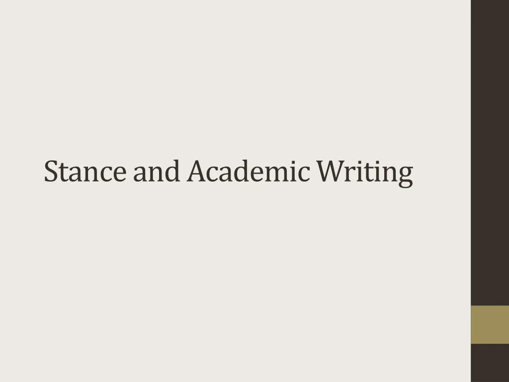 stance and academic writing